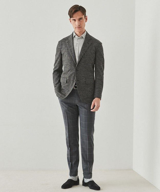 GOTAIRIKU ロングセラー【洗える/折り目加工/シワになりにくい/ウエストアジャスター】ウォッシャブル サマーウール100％パンツ_限定色(ノータック)23/24年モデル ライトグレー系4