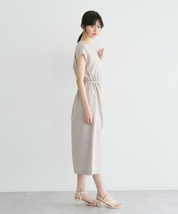YECCA VECCA リネンライクスキッパーワンピース Light Beige