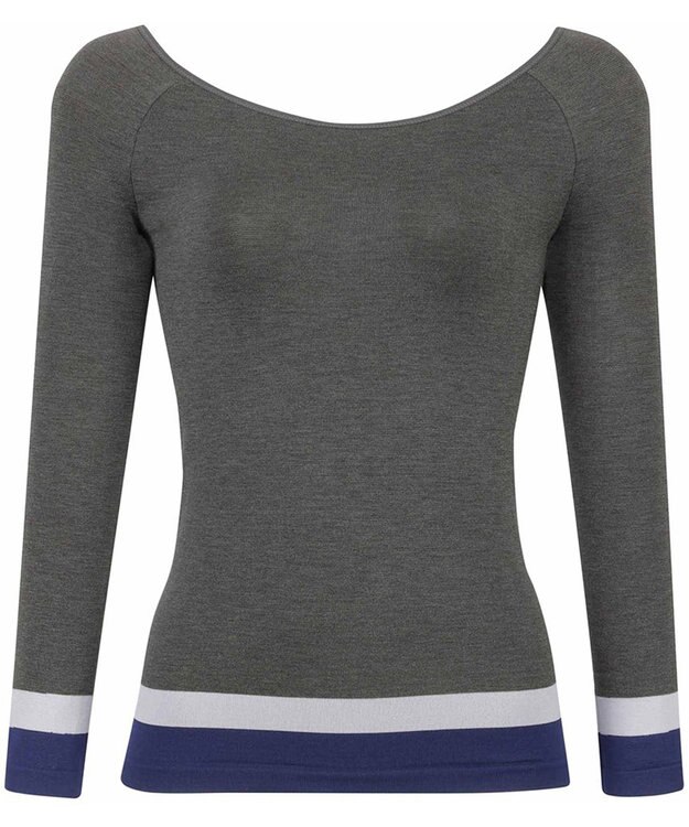 WACOAL あったかインナー よく伸びる生地 袖丈調節可能(7分袖~9分袖) 保温性(身生地) 9分袖 長袖 【360°ラクストレッチ】 レディース CLD371 /ワコール グレー