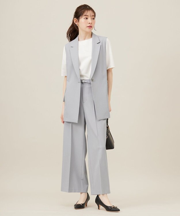 ANY SIS 【UVカット・接触冷感・吸水速乾】スマートビューティストレッチ  ワイドパンツ ブルーグレー