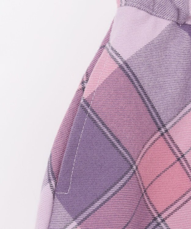 ANY KIDS チェック スカッツ ラベンダー系チェック