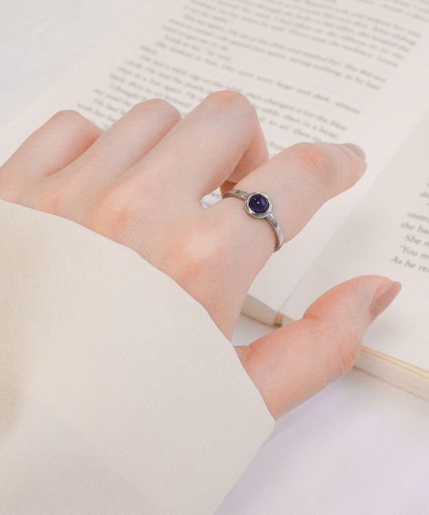 blancotokyo 【金属アレルギー対応】天然石リング Piedra ring SILVER×amethyst