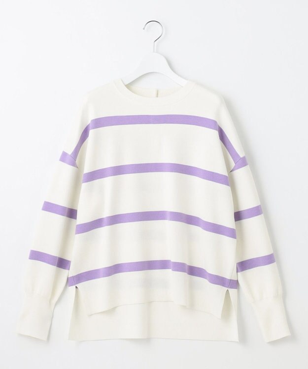 自由区 【WEB&一部店舗限定】スムージーカラー ニット オフ×ラベンダー