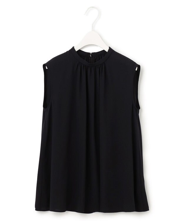 ICB 【WEB限定カラーあり】 Back Satin Amunzen ノースリーブブラウス ブラック系