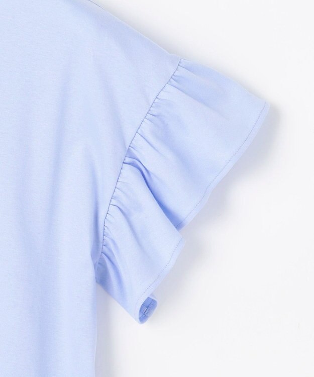 Feroux 【UVケア】フリルスリーブペプラム カットソー スカイブルー系