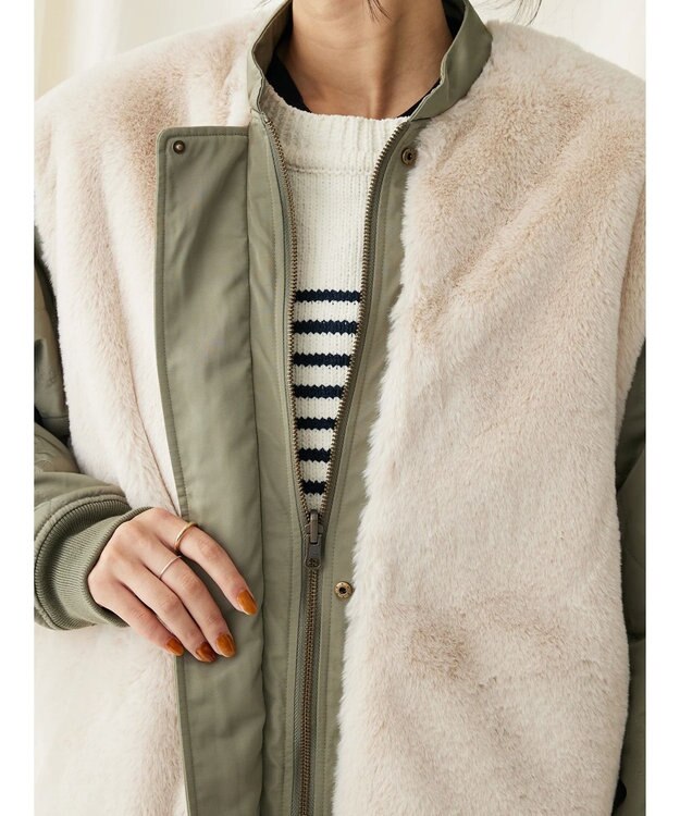 CRAFT STANDARD BOUTIQUE リバーシブルファーブルゾン Khaki