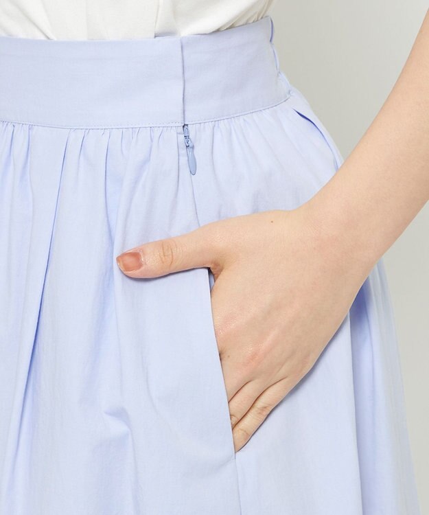 uncrave カラータイプライター フレアスカート サックス