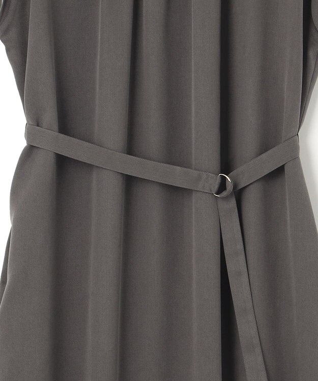 23区 L 【前後着用可能】フィブリルツイル ギャザー ワンピース グレー系