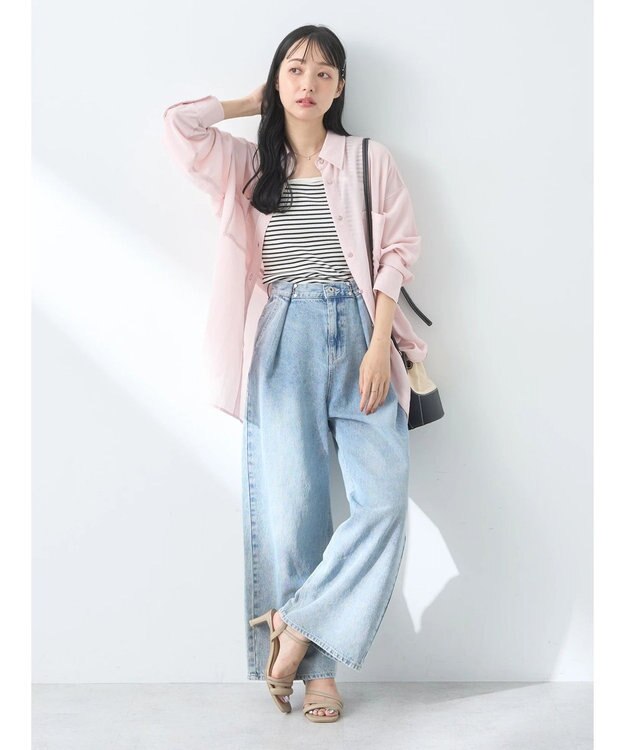 earth music&ecology ウ゛ィンテージボタンフロントポケットシャツ Light Pink