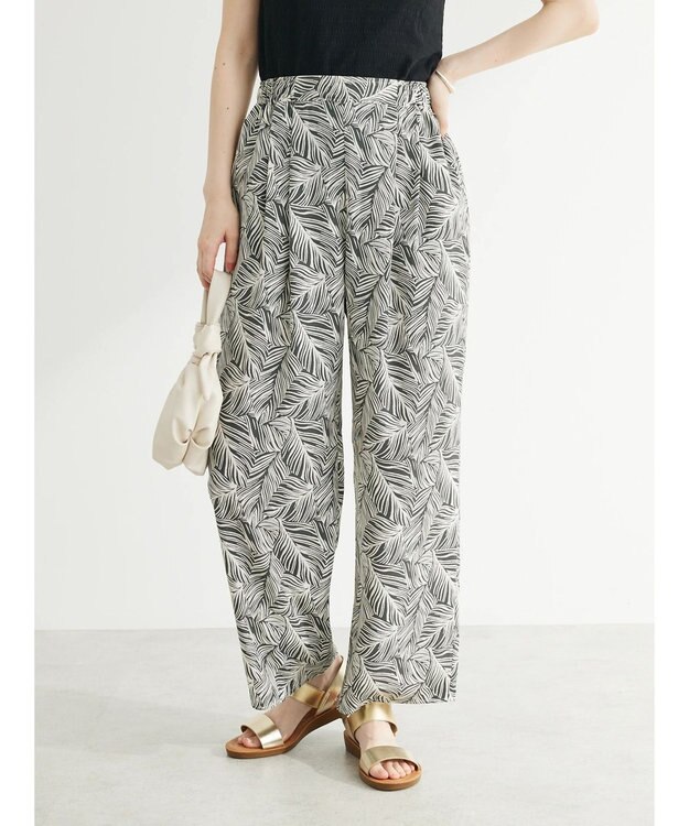 Green Parks アート柄イージーパンツ Charcoal Gray