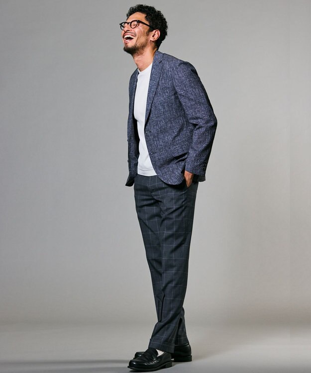 GOTAIRIKU ロングセラー【洗える/折り目加工/シワになりにくい/ウエストアジャスター】ウォッシャブル サマーウール100％パンツ_限定色(ノータック)23/24年モデル ライトグレー系4