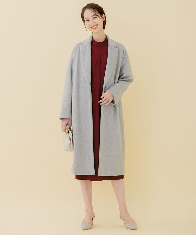 自由区 【WEB限定】ラグランタック ドレス ワイン系