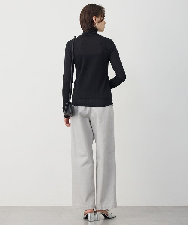 ICB 【先行予約・WEB限定】 コットンレーシージャガード ハイネックカットソー ブラック