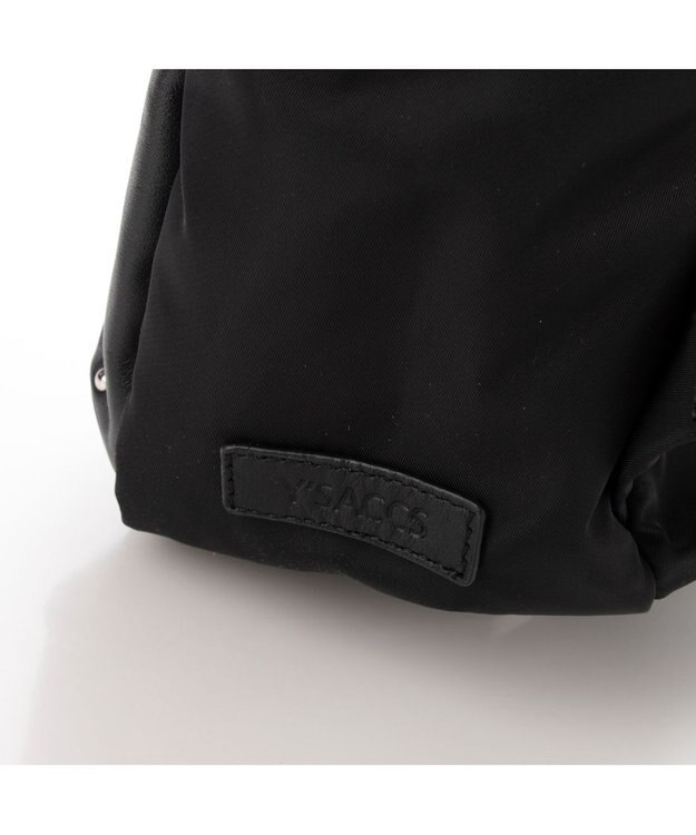 Y'SACCS NEWナイロン×レザーコンビシリーズ　前ポケットミニリュックサック ブラック