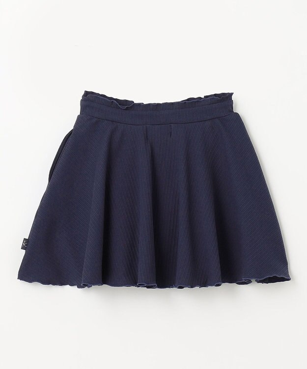 組曲 KIDS 【インパンツ付き】【110-140cm】フレアテレコ スカート ネイビー系