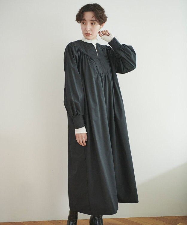 #Newans 【ANSWER for ほど甘トレンド】キルトカラーワンピース ブラック系9