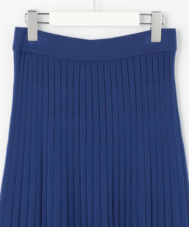 ANY SIS CICA加工 ニット フレア スカート ブルー