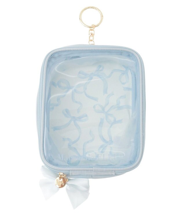 Maison de FLEUR リボンプリントクリアポーチ Light Blue
