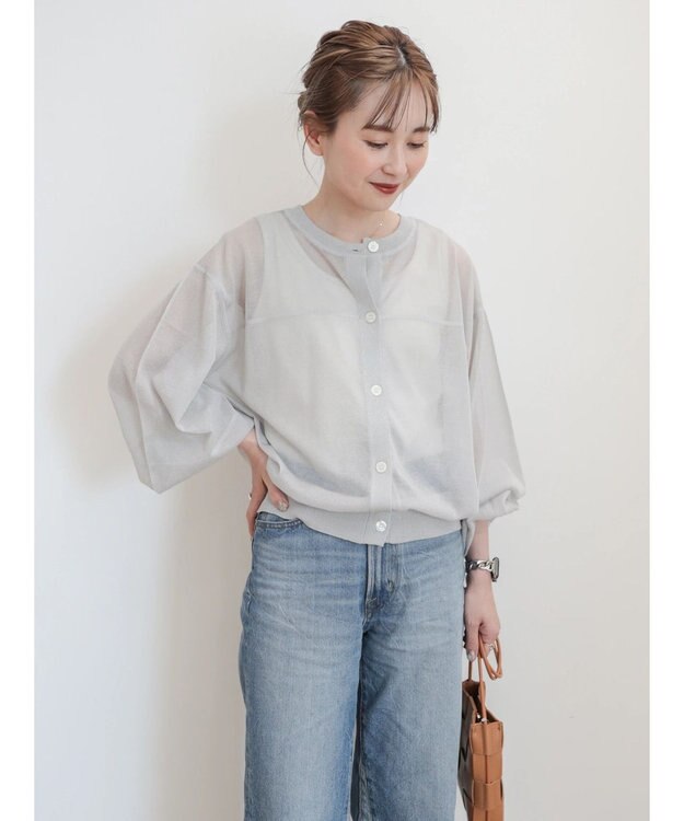 AMERICAN HOLIC 接触冷感２ＷＡＹシアーニットカーディガン Light Gray