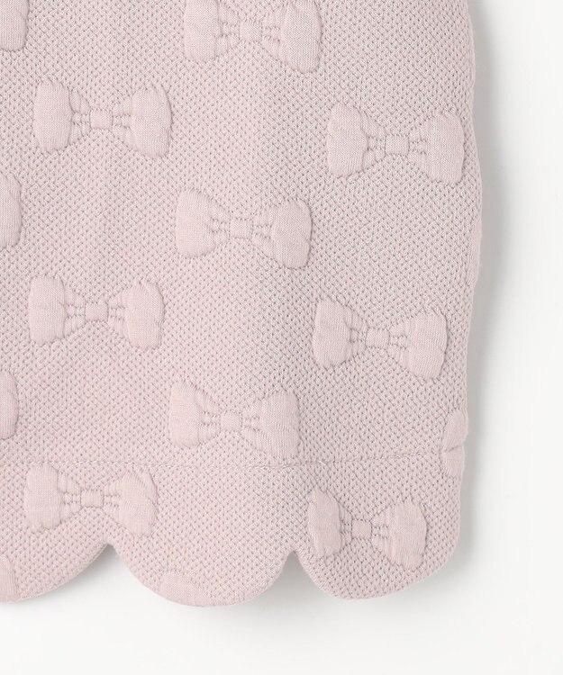 ANY KIDS リボン ジャガード カーディガン ベージュ