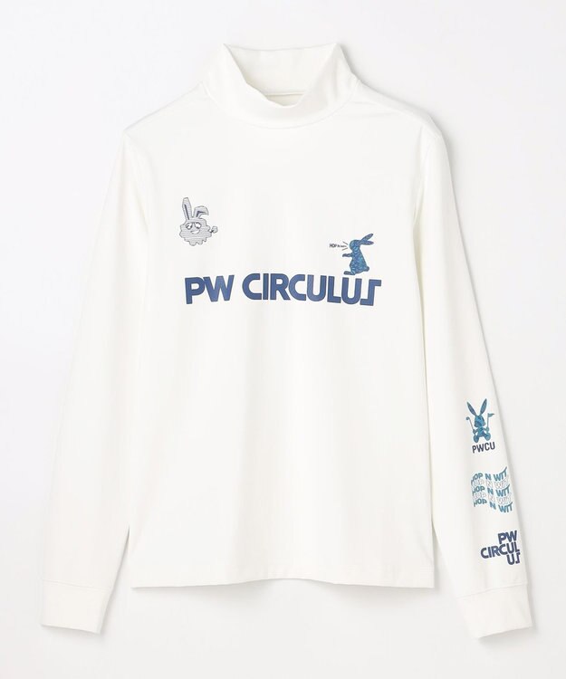 PW CIRCULUS 【吸水速乾 / UV遮蔽率99.5% UVカット / ストレッチ】【WOMEN】ラビットグラフィック ロングスリーブモックT ゴルフウェア レディース ホワイト系