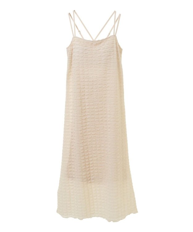 Green Parks カップ付きフリル生地キャミワンピース Ecru