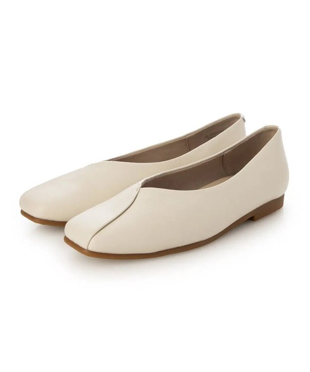ing <ing>【WEB限定】スクエアトゥフラットシューズ アイボリー