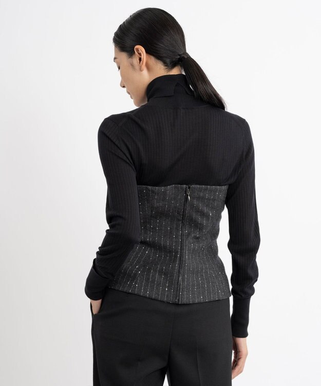 23区 S 【エステータ】ストライプシークイン ビスチェ グレー系