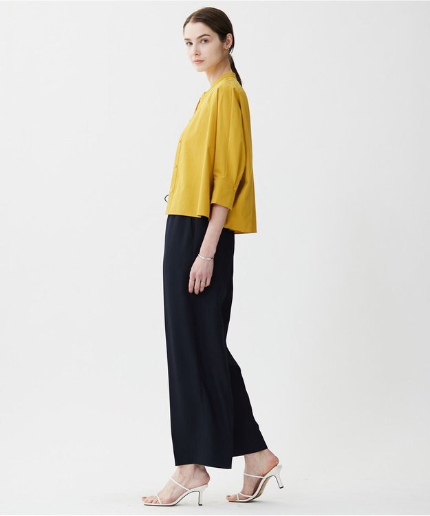 ICB L 【新色追加・UVケア・接触冷感・速乾・防シワ・洗える】 FluidBackSatin  ワイドパンツ ネイビー系