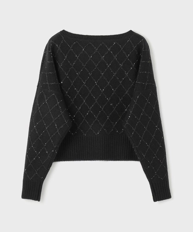 GRACE CONTINENTAL スパークルニットトップ ブラック