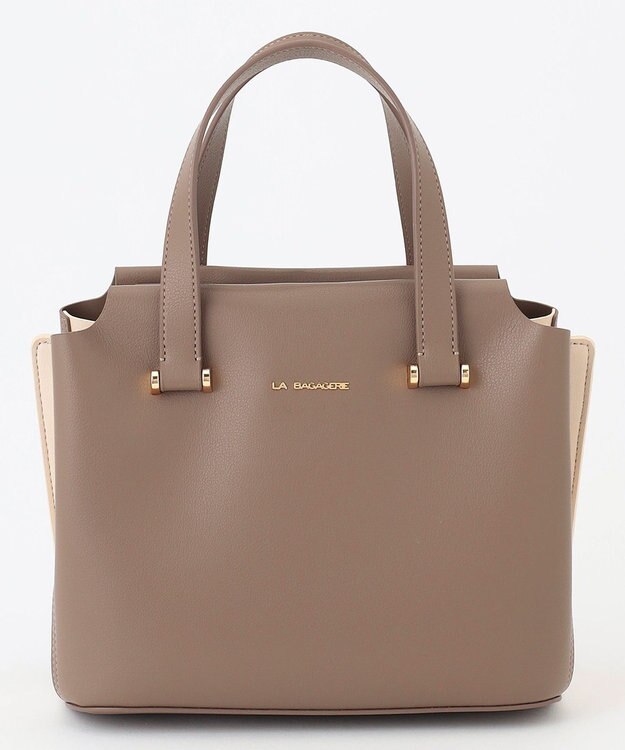 LA BAGAGERIE コンビカラー2WAYミニトートバッグ グレージュ