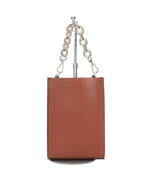 INTER-CHAUSSURES 【RIPANI】チェーンハンドルミニショルダーバッグ ブラウン