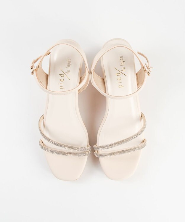 BONTRE 【pied du lapan/ピエドラパン】ビジューベルトウエッジサンダル/50756ZI アイボリー