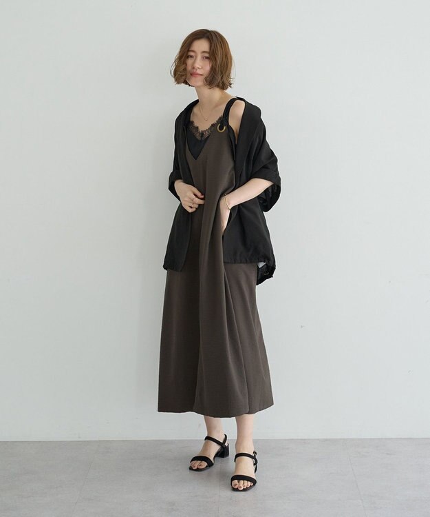YECCA VECCA ベルトストラップサロペット Charcoal Gray