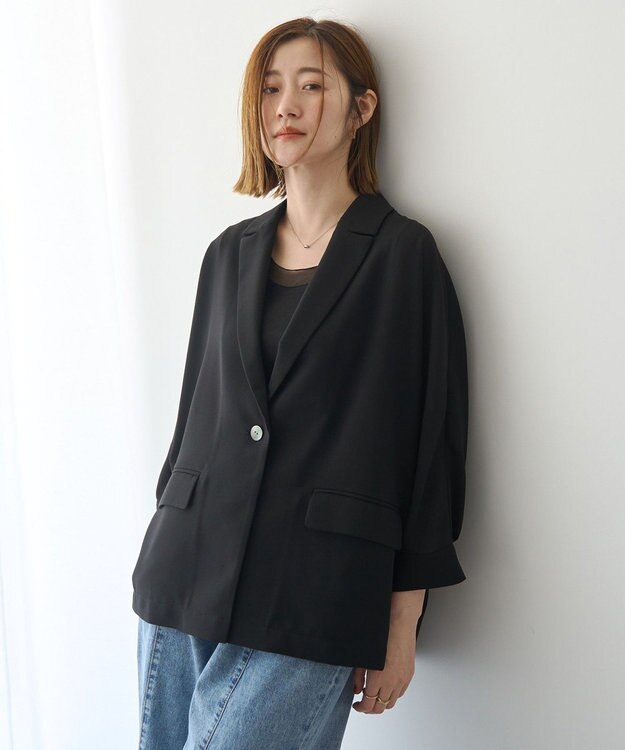 YECCA VECCA 【マシンウォッシャブル】シアージャケット Black