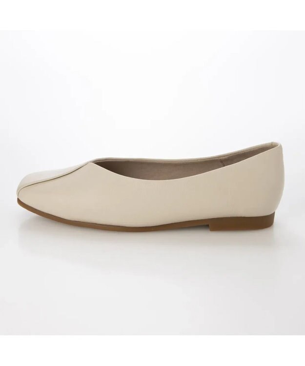 ing <ing>【WEB限定】スクエアトゥフラットシューズ アイボリー