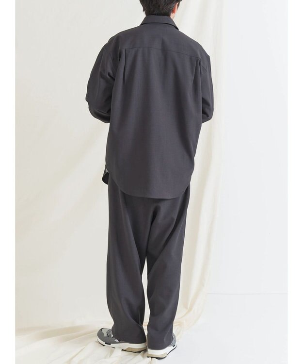 CRAFT STANDARD BOUTIQUE ポリエステルツイルポケッタブルシャツ Charcoal Gray