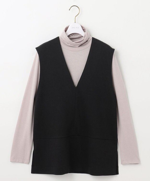 ANY SIS 【3点セット】スリーピース セットアップ ブラック×ローズグレー