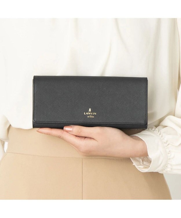 LANVIN en Bleu リュクサンブール かぶせ長財布 ダークネイビー