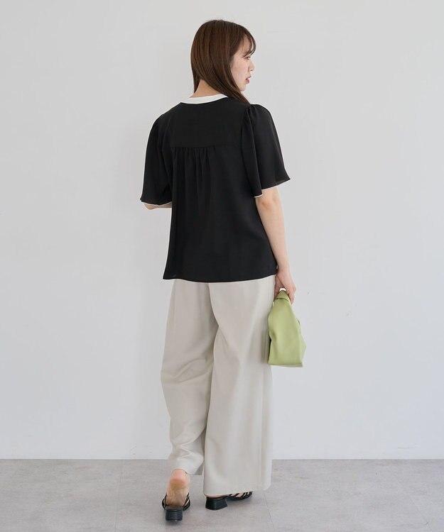 Green Parks ・ＥＬＥＮＣＡＲＥ　ＤＵＥ　バイカラーブラウス Off White