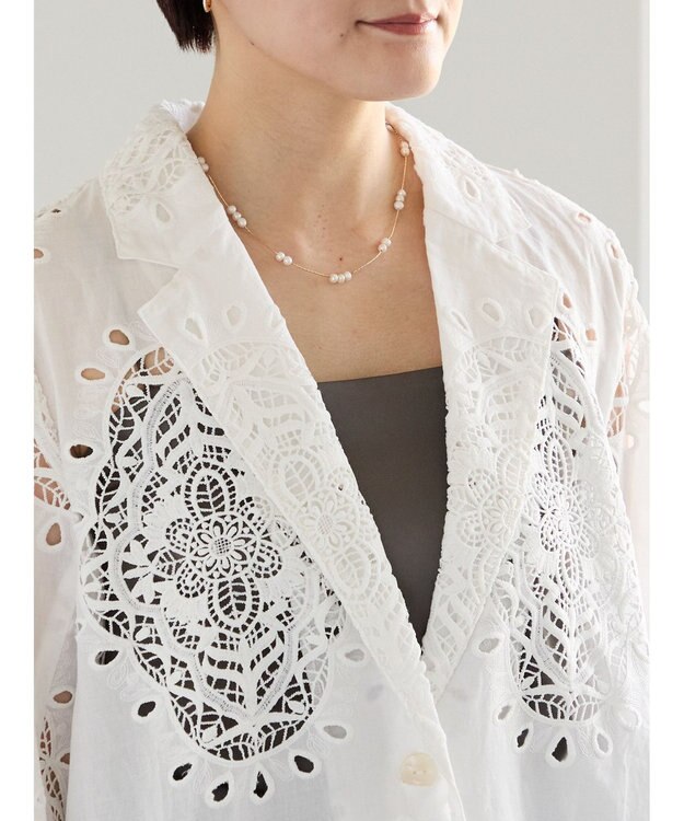 Te chichi ケミカルレースコットンジャケット オフホワイト