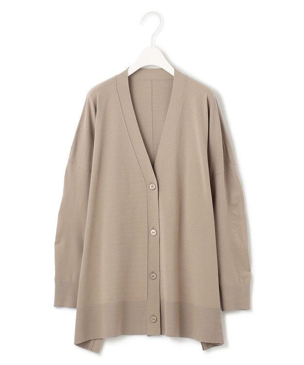 ICB 【洗える】ヴィスコースワイド Vネックカーディガン ライトモカ系