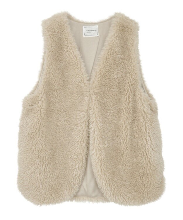 AMERICAN HOLIC 【選べる丈】ベア風ファーベスト Gray Beige