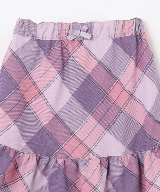 ANY KIDS チェック スカッツ ラベンダー系チェック