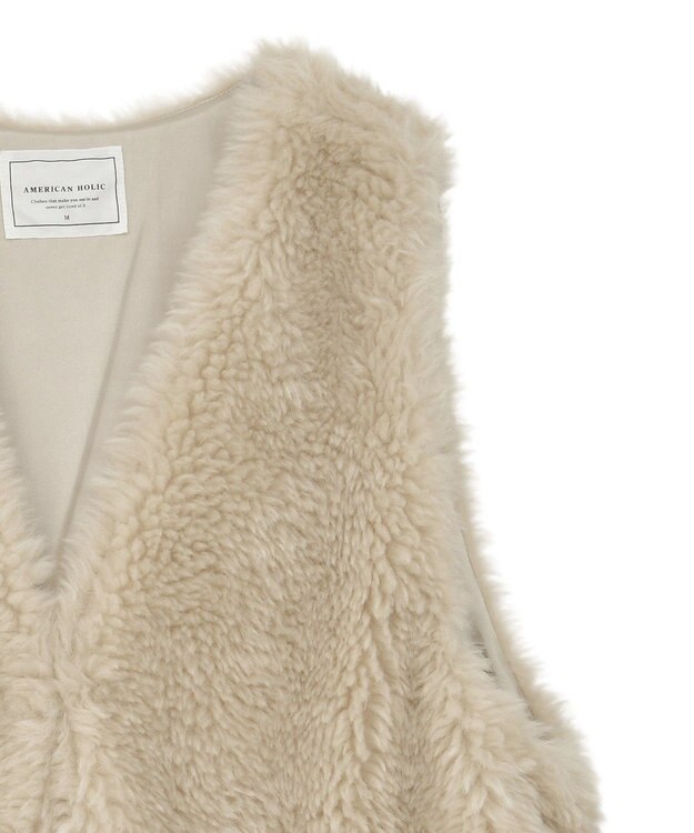 AMERICAN HOLIC 【選べる丈】ベア風ファーベスト Gray Beige