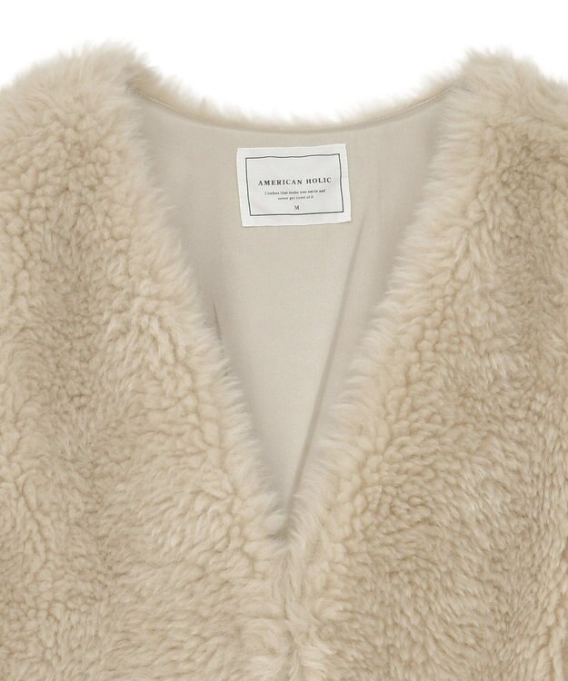 AMERICAN HOLIC 【選べる丈】ベア風ファーベスト Gray Beige