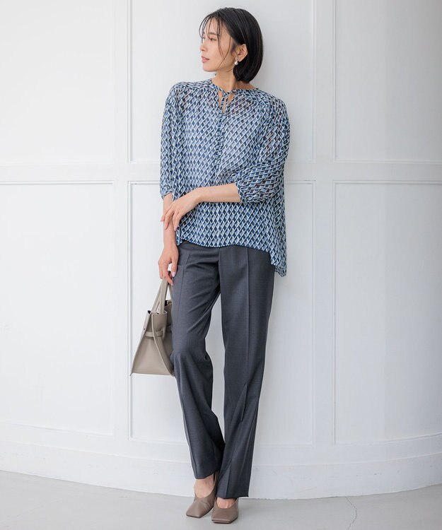 23区 L 【セットアップ対応/新色追加】ラフィーネウール フルレングスパンツ グレー系