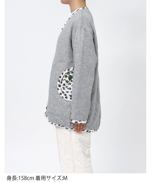 tsumori chisato SLEEP ツモリチサト カーディガン キルトニット素材(本体) あったか 長袖 ルームウェア レディース URW431 /ワコール グレー