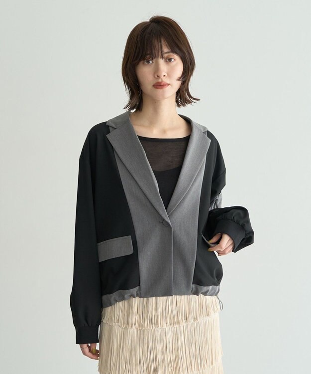 YECCA VECCA MA-1風デザインジャケット Gray