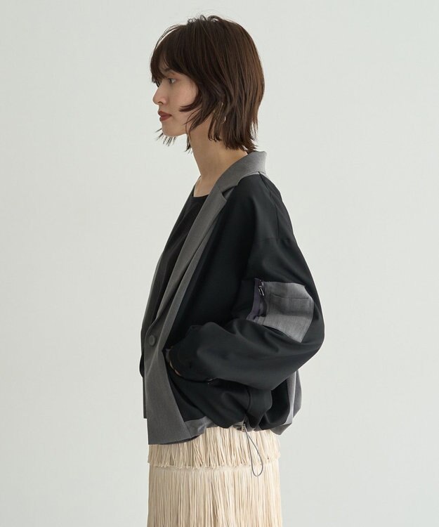 YECCA VECCA MA-1風デザインジャケット Gray